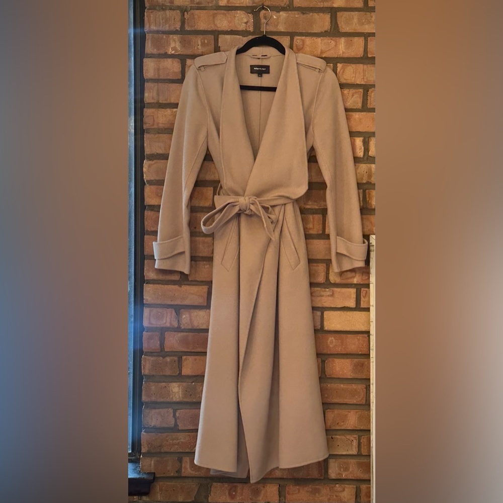 Mackage Tan Shawl Collar Trench Coat XS | Luxury Designer Coat